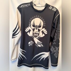 Origin Size 2XL Warrior Joy Jitsu Rash Guard Compression Shirt USA Made White